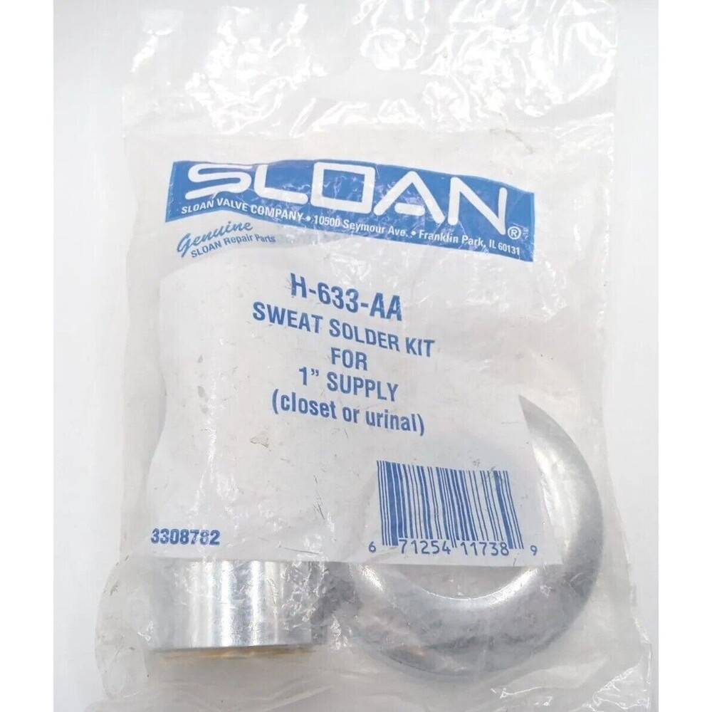 NEW OLD STOCK Sloan Sweat Solder Kit for 1" Supply on Closet or Urinal H-633-AA